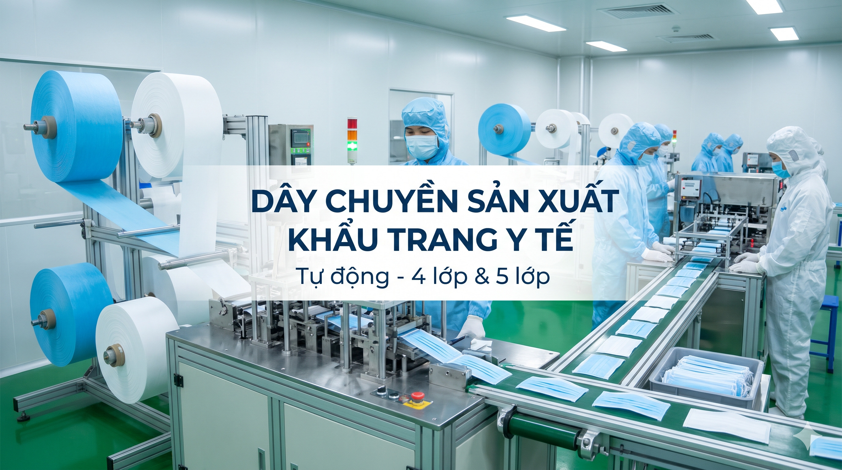 Mua dây chuyền sản xuất khẩu trang y tê (4 lớp- 5 lớp) tự động ở đâu ?